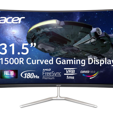 acer Nitro 34 Inch UWQHD 3440 x 1440 1000R Curved PC Gaming Monitor | AMD FreeSync Premium | 240Hz Refresh | Up to 0.5ms | AdobeRGB 90% | HDR 10 | One DP 1.4 & Two HDMI 2.1 | EDA343CUR Xbmiippx