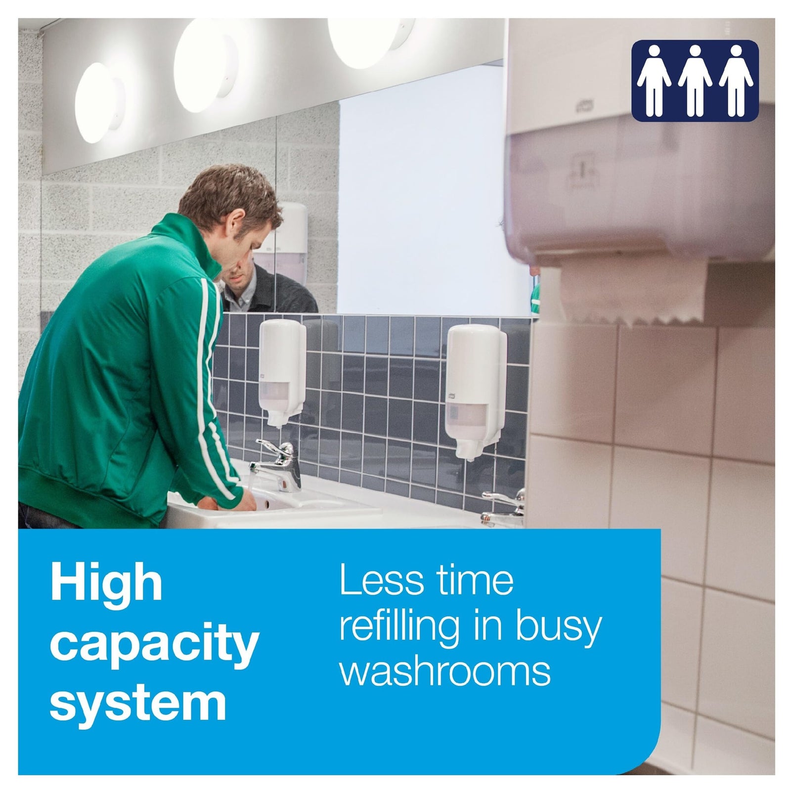 Tork Matic Hand Towel Roll, White With Gray Leaf, Advanced, H1, 100% Recycled Fiber, High Absorbency, Medium Capacity, 2-Ply, 6 Rolls x 525 ft - 290092A