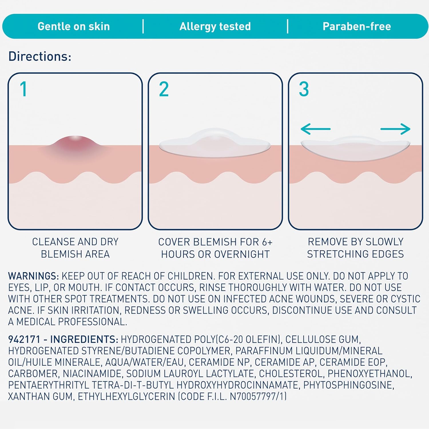 CeraVe Hydrocolloid Blemish Patches, Oil Absorbing Spot Control with Ceramides and Niacinamide, Allergy-Tested & Suitable For Sensitive Skin, Ultra-Thin & Blends Into All Skin Tones, 22ct