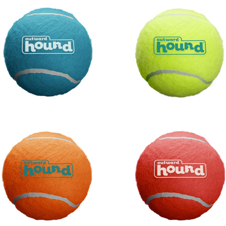 Outward Hound Squeaker Ballz 4-Pack Tennis Ball Dog Toys with Squeaker, Interactive Fetch Play for Pets Under 25 lbs, Training Balls for Indoor & Outdoor Exercise, Small, 2-inch