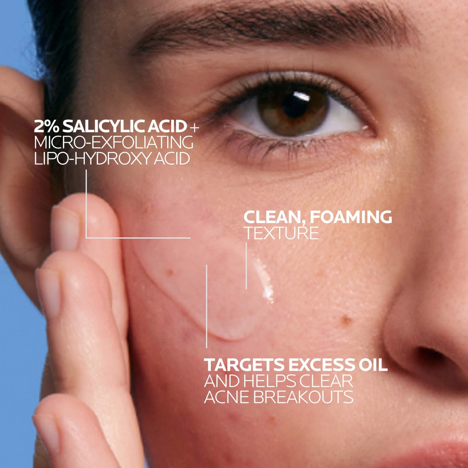 La Roche-Posay Effaclar Medicated Gel Cleanser, 2% Salicylic Acid Cleanser + LHA + Glycerin, Dermatologist Tested Foaming Acne Face Wash, Clear & Prevent Acne Breakouts, Oil Free, Targets Excess Oil