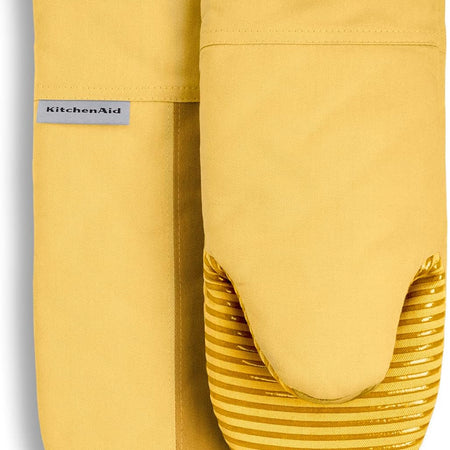 KITCHENAID Beacon Two-Tone Oven Mitt 2-Pack Set, Contour Silver/Matte Black, 5.75"x13"