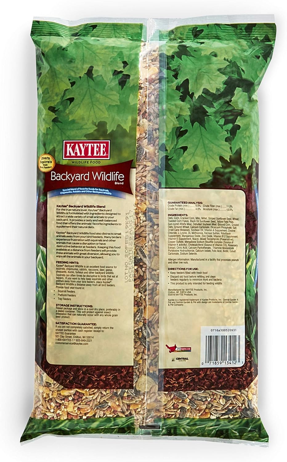 Kaytee Wildlife Food, for Squirrels Chipmunks Rabbits, 5 Pound | Pack of 2