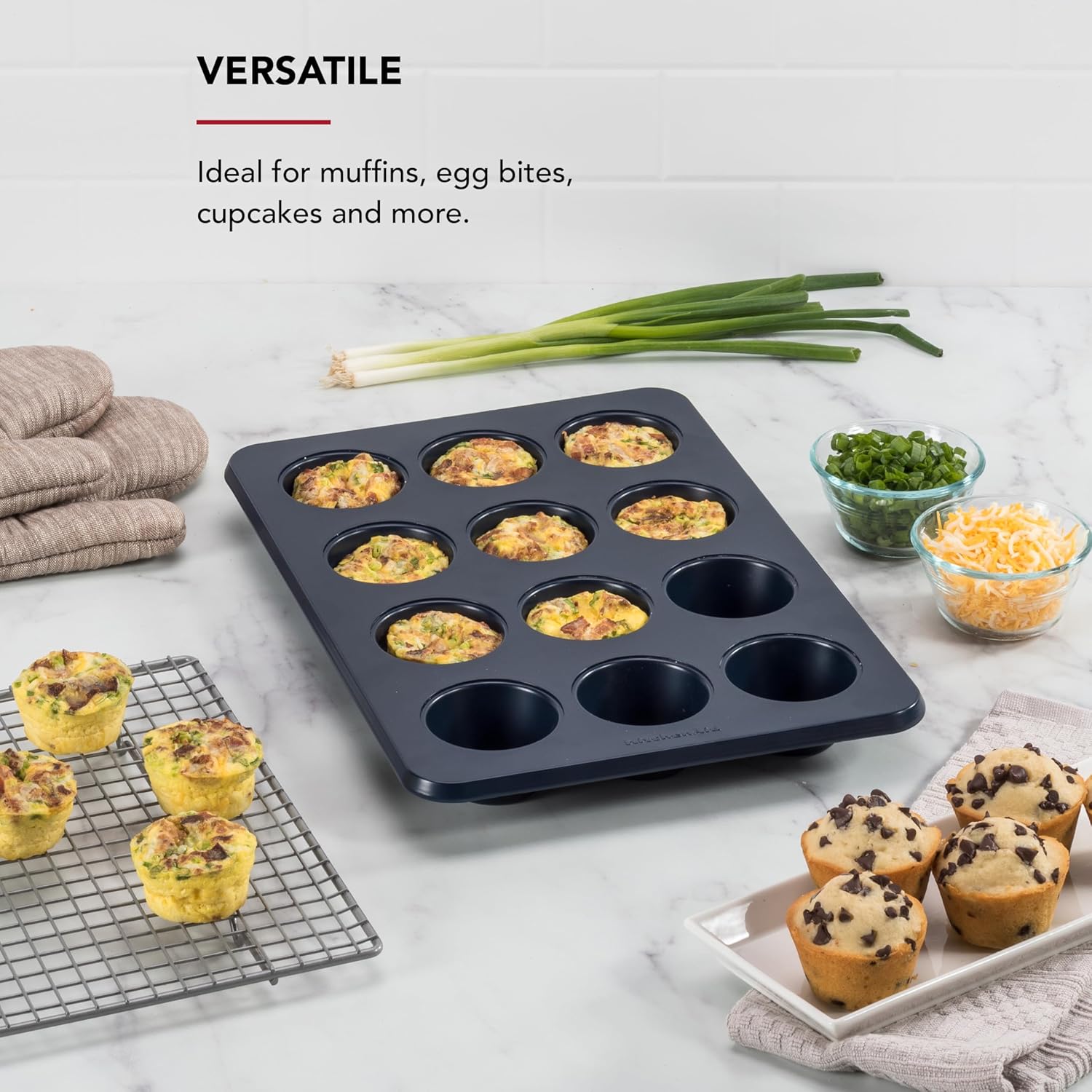 KitchenAid Non-stick Muffin Pan, 12 Cup, Evergreen