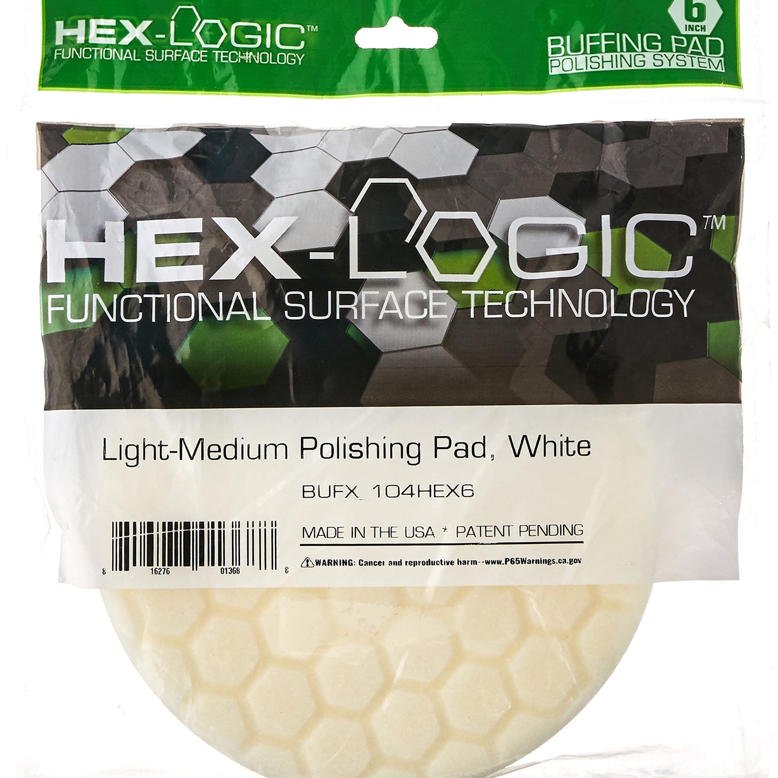 Chemical Guys BUFX_106HEX5 BUFX_106_HEX5 Hex-Logic Finishing Pad, Black (5.5 Inch Pad Made for 5 Inch Backing Plates), 1 Pad Included