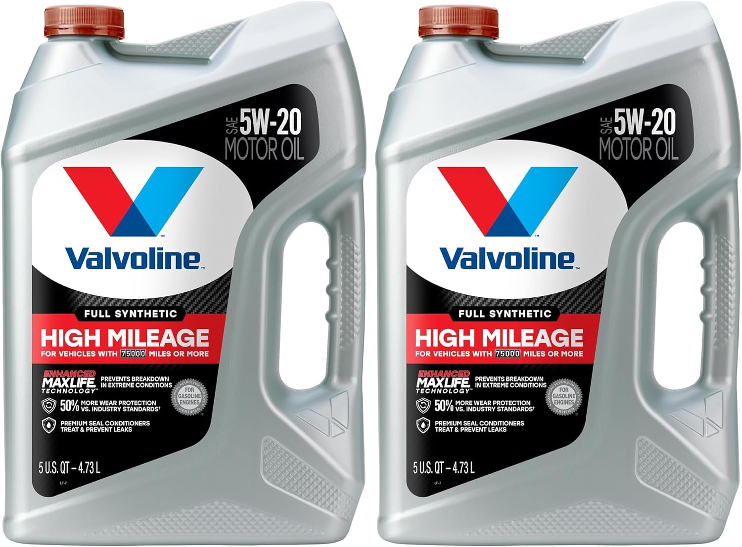 Valvoline Full Synthetic High Mileage with MaxLife Technology SAE 0W-20 Motor Oil 5 QT, Case of 3