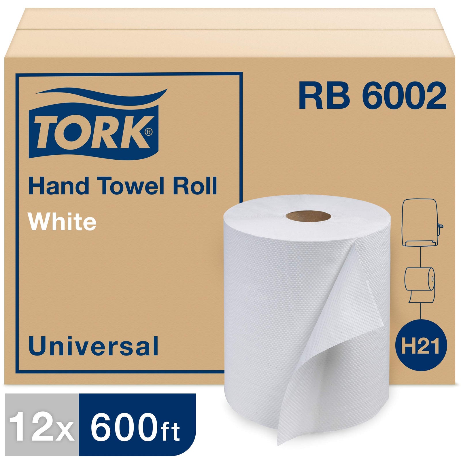 Tork Hand Towel Roll, Natural, Universal, H80, Extra Large, 100% Recycled, 1-Ply, 6 Rolls x 1000 ft, 8031000