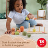 Fisher-Price Wood Toddler Toy Veggie Stacker, Tiny Garden Wooden Sorting & Stacking Activity for Preschool Kids Ages 18+ Months (Amazon Exclusive)