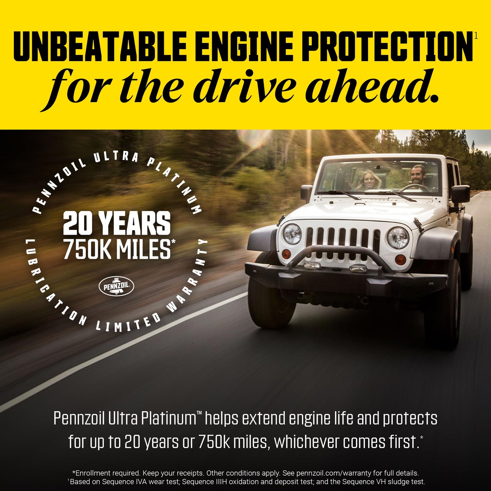 Pennzoil Ultra Platinum Full Synthetic 0W-20 Motor Oil, 1 Quart (6 Pack)