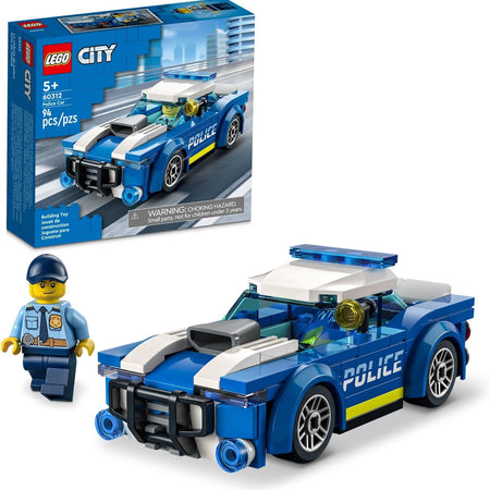 LEGO City Police Car Toy 60312 for Kids 5 Plus Years Old with Officer Minifigure, Small Gift Idea, Adventures Series, Car Chase Building Set
