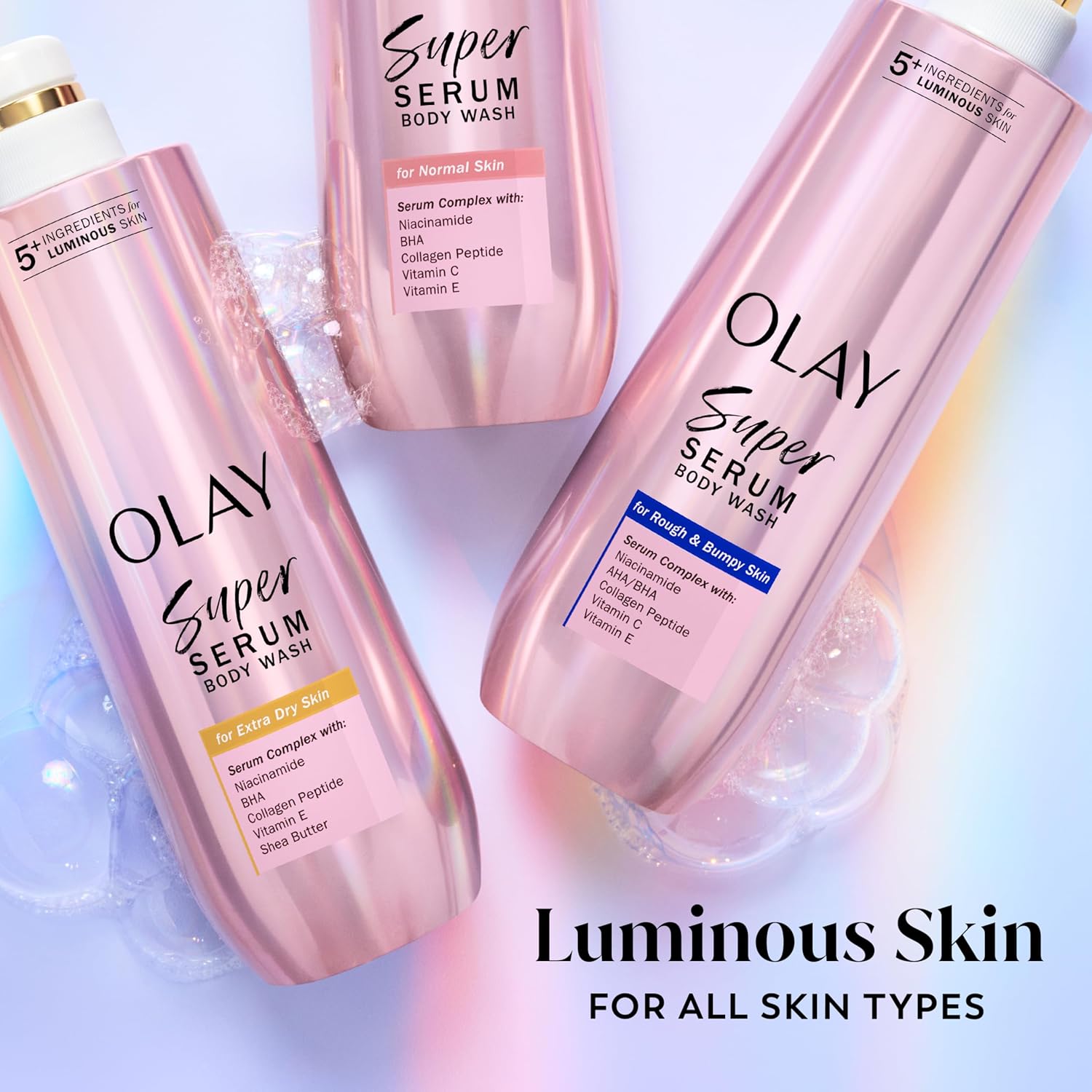 Olay Super Serum Body Wash + Hand & Body Lotion Bundle for Dry Skin, 24hr Long Lasting Hydration, 5+ Ingredient Serum Complex for Luminous Skin, 18.5 fl oz (Pack of 2)