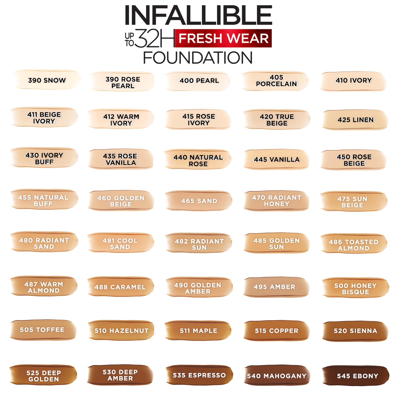 L'Oreal Paris Makeup Infallible Up to 32 Hour Fresh Wear Lightweight Foundation, 440 Natural Rose, 1 Fl Oz, Packaging May Vary