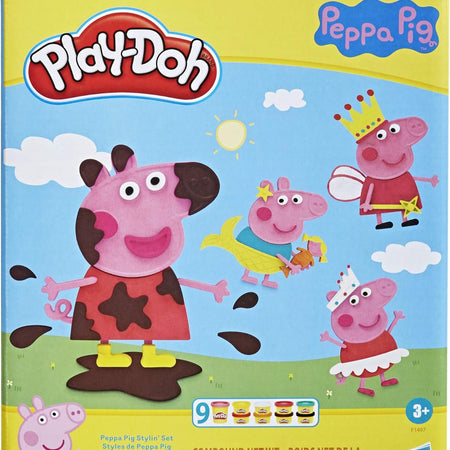 Play-Doh Peppa Pig Stylin' Set, Peppa Pig Playset with 9 Cans and 11 Tools, Peppa Pig Toys for 3 Year Old Girls and Boys and Up