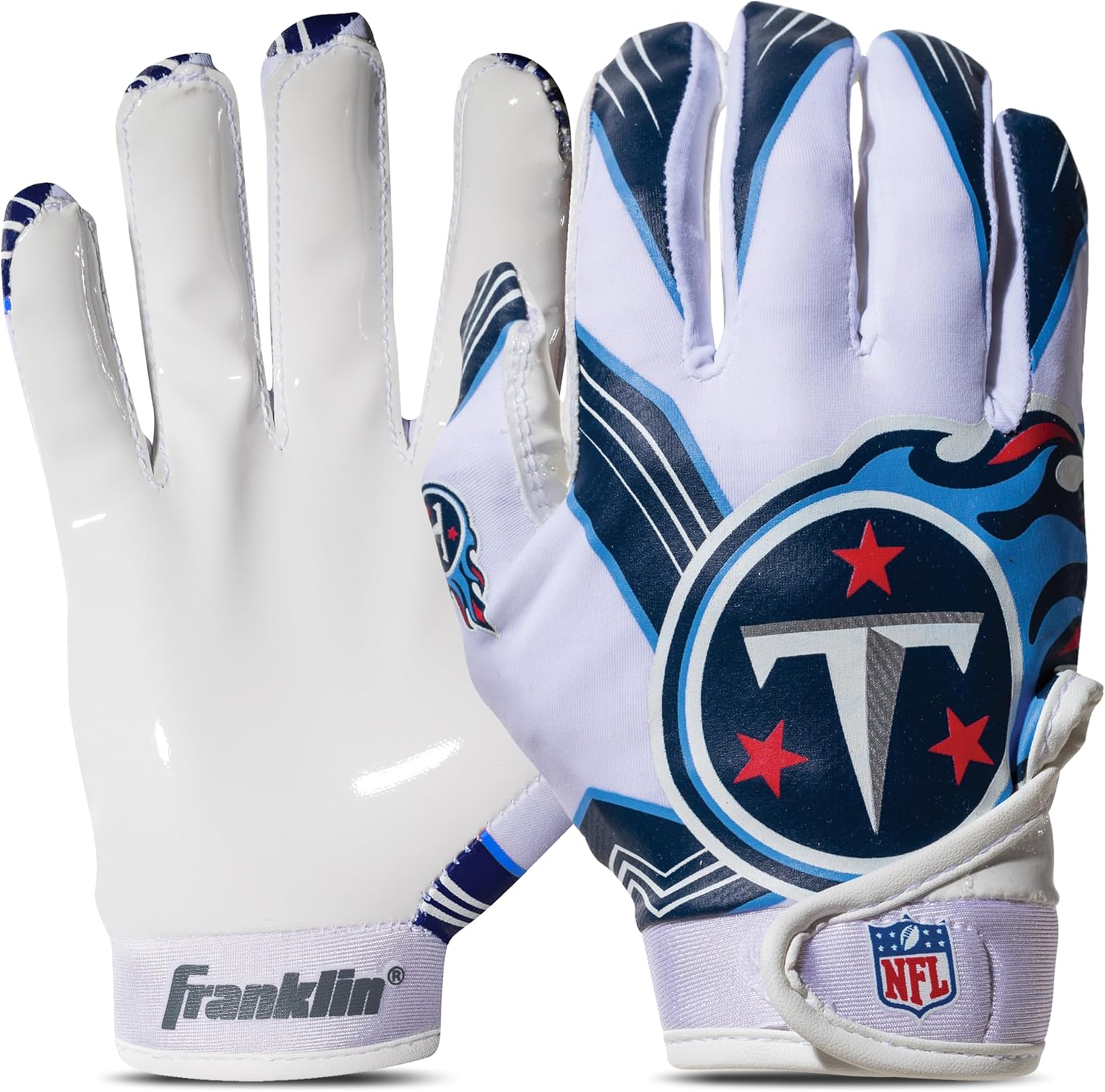 Franklin Sports Youth NFL Football Receiver Gloves - Kids Football Gloves Pair - NFL Team Logos and Silicone Palm
