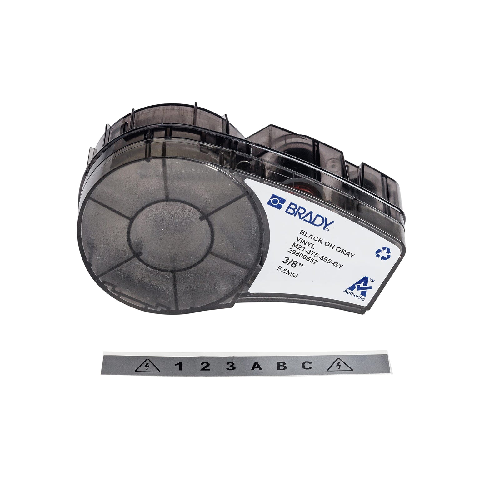 Brady Authentic (M21-375-595-BR) All-Weather Vinyl Label for Indoor/Outdoor ID, Lab and Equipment Labeling, White on Brown- ForM210, M210-LAB, M211, BMP21-PLUS and BMP21-LAB Printers, .375" W, 21' L