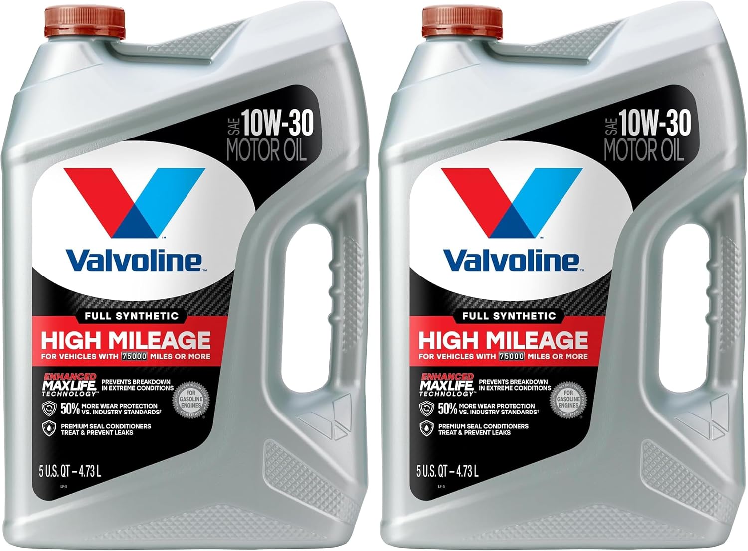 Valvoline Full Synthetic High Mileage with MaxLife Technology SAE 0W-20 Motor Oil 5 QT, Case of 3