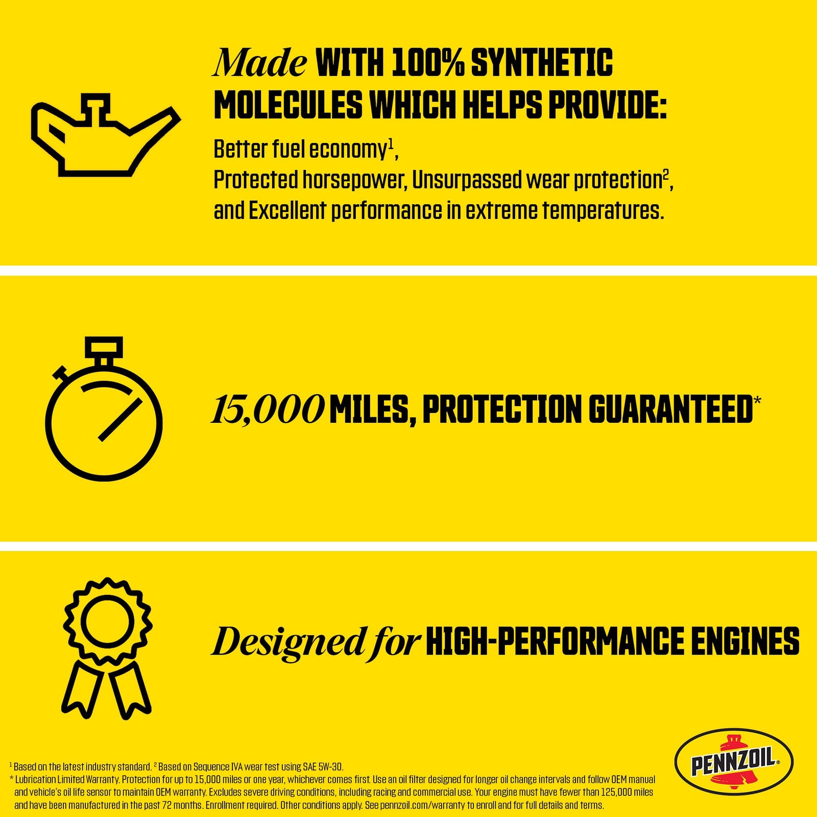 Pennzoil Platinum Euro L Full Synthetic 5W-30 Motor Oil, 5 Quart (3 Pack)