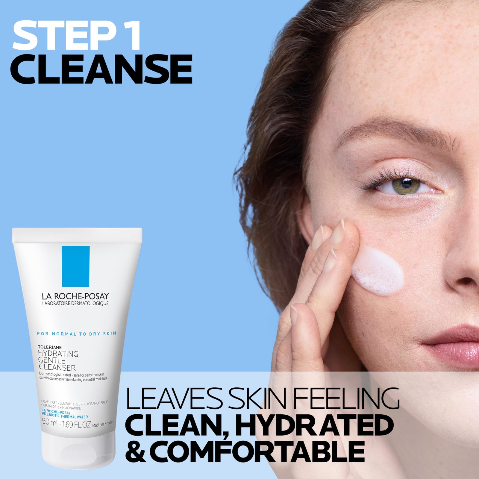 La Roche-Posay Toleriane Double Repair Face Moisturizer, Daily Moisturizer Face Cream with Ceramide & Niacinamide for All Skin Types, Immediate Comfort & Long Lasting Hydration, Fragrance Free