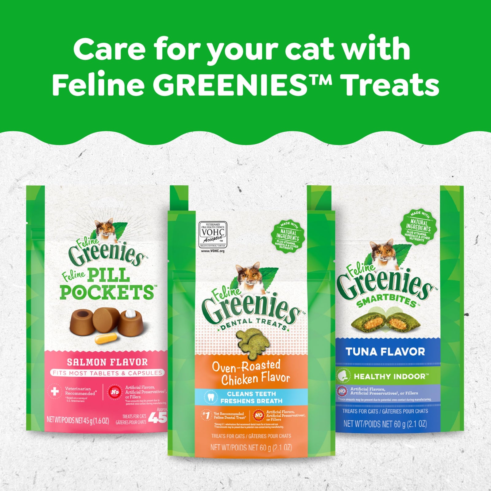 Greenies Feline Adult Dental Cat Treats, Oven Roasted Chicken Flavor, 9.75 oz. Tub