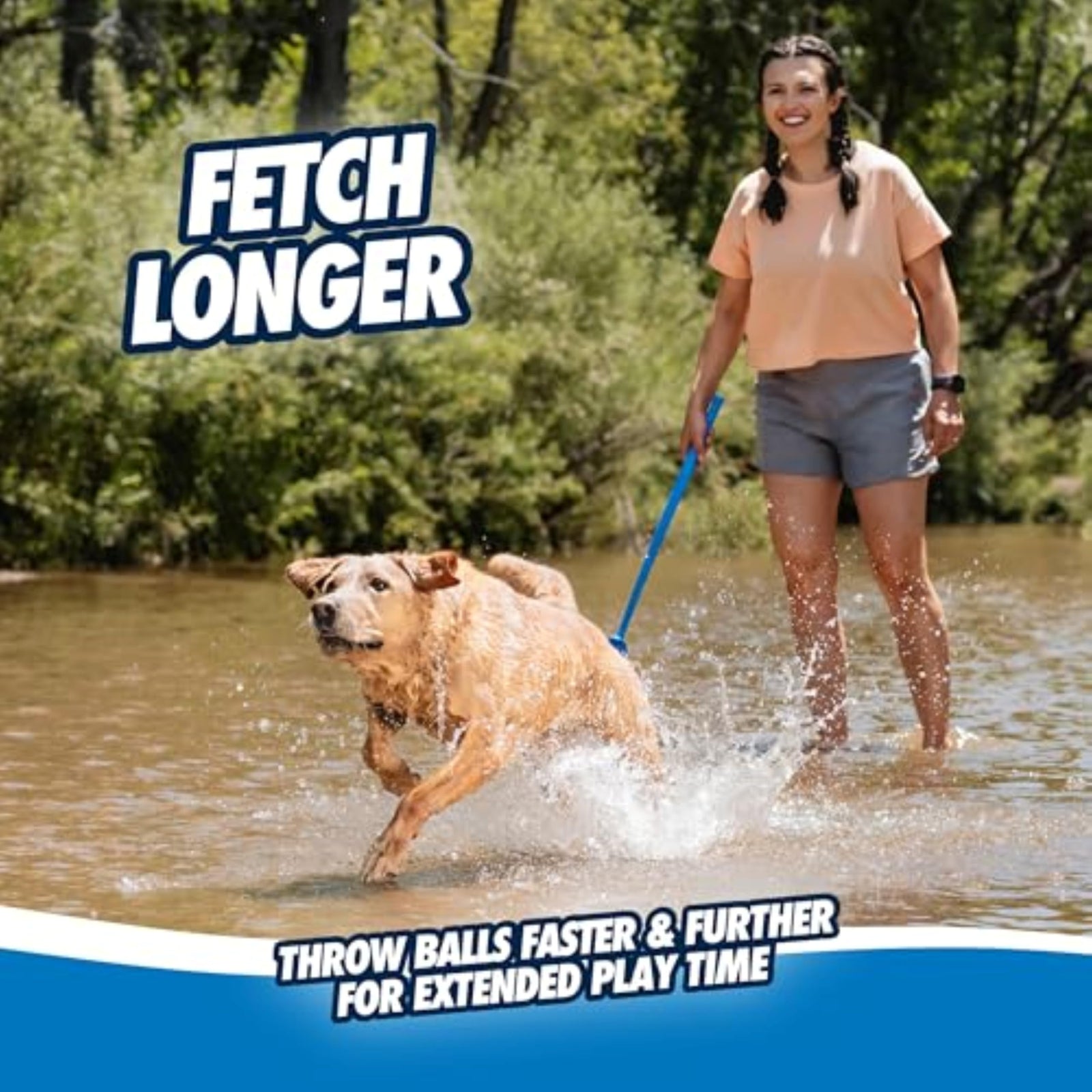 Chuckit! Ultra Ball & Launcher Bundle - Classic 26" with 2 Pack Medium (2.5") Bouncy Fetch Balls for Dogs 20-60 lbs, Dog Fetch Ball Thrower