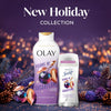 Olay Body Wash for Women, Hydrating & Moisturizing, Holiday Edition, With Plant Based Cleansers, B3 Complex, For All Skin Types, Visions of Sugarplums with Spiced Fruit & Warm Amber Scent, 22 fl oz