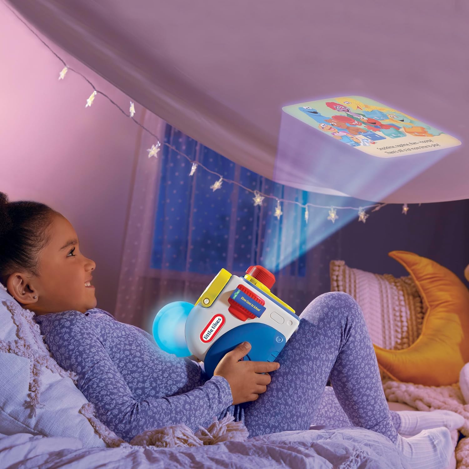 Little Tikes Story Dream Machine Sesame Street Cookie Monster & Friends Story Collection, Storytime, Books, Audio Play Character, Gift and Toy for Toddlers and Kids Girls Boys Ages 3+