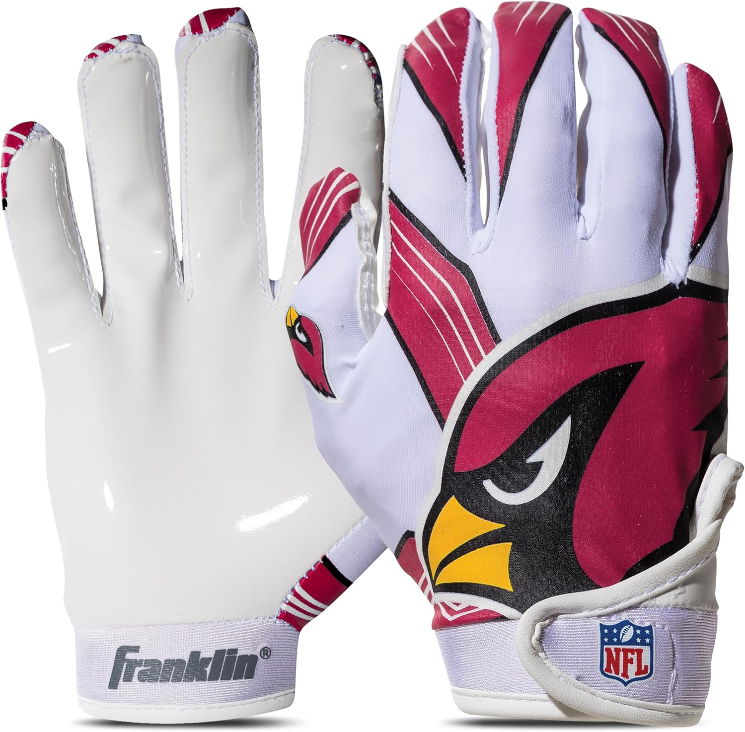Franklin Sports Youth NFL Football Receiver Gloves - Kids Football Gloves Pair - NFL Team Logos and Silicone Palm