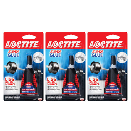 Loctite Super Glue Ultra Liquid Control, Clear, 0.14 fl oz Bottle, 6 Pack - Superglue for Plastic, Wood, Metal, Crafts & Repair, Cyanoacrylate Adhesive Instant Glue, Quick Dry