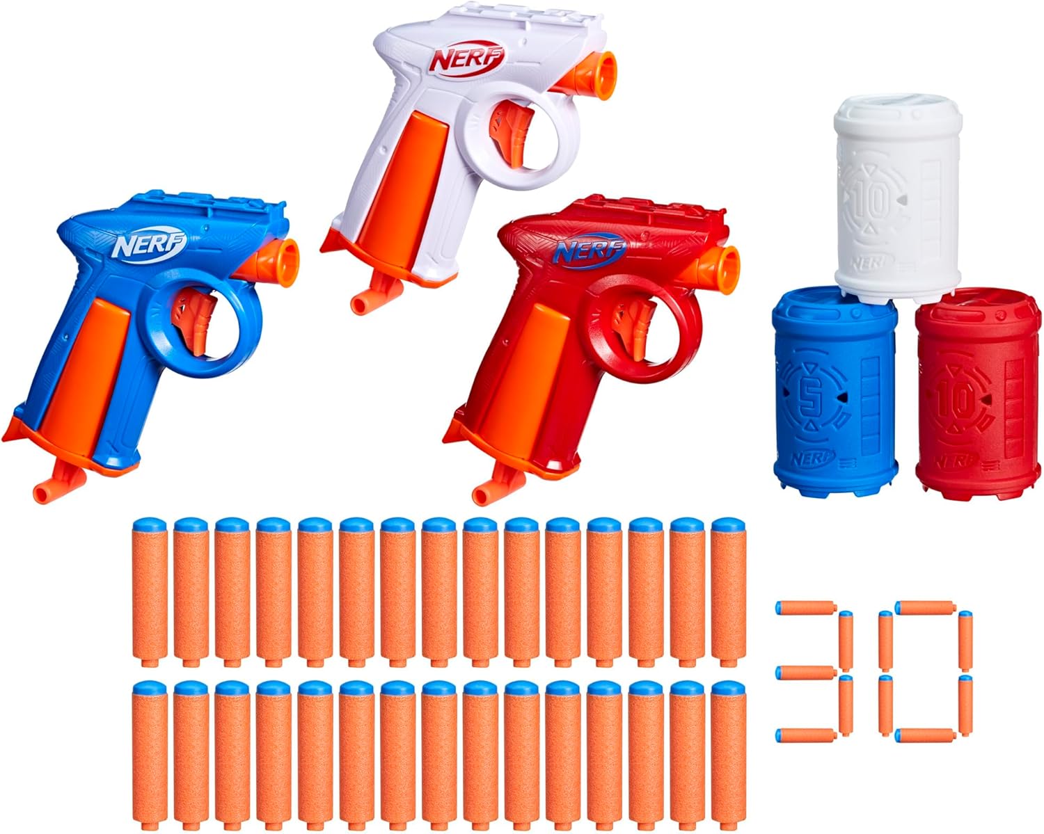 Nerf N Series Backyard Triple Pack, Includes 3 Flex Blasters, 3 Targets, 30 N1 Darts, Christimas Stocking Stuffer Gifts, Ages 8+ (Amazon Exclusive)