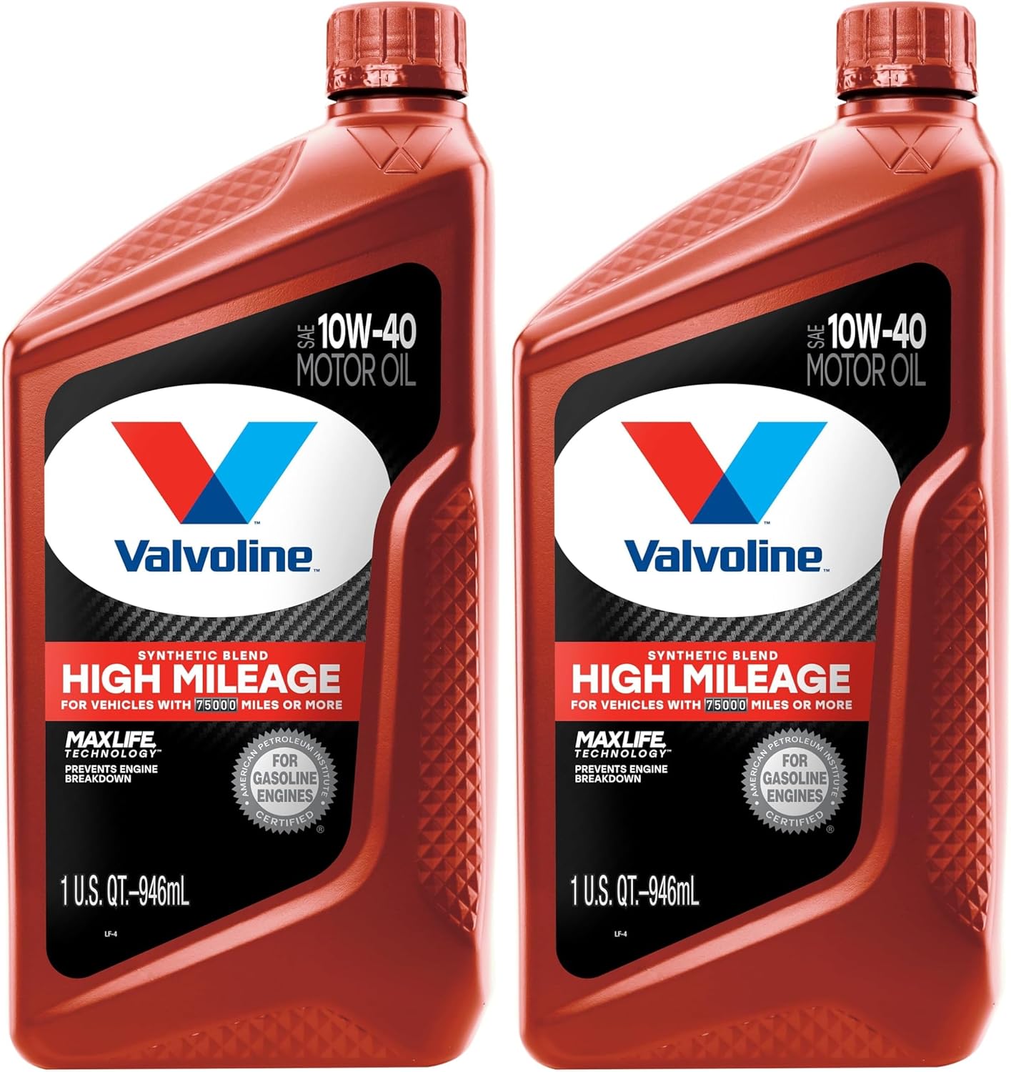 Valvoline Full Synthetic High Mileage with MaxLife Technology SAE 0W-20 Motor Oil 5 QT, Case of 3