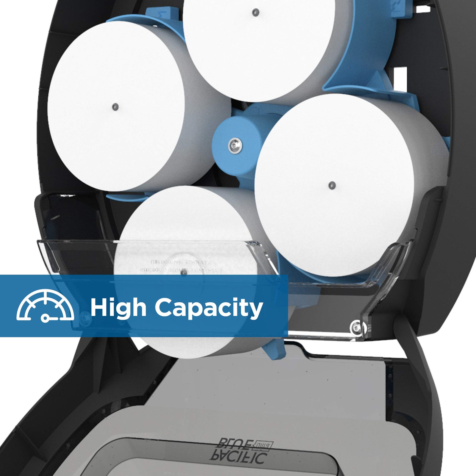 Georgia-Pacific Single-Roll Jumbo Toilet Paper Dispenser by GP PRO (Georgia-Pacific), Translucent Smoke, 59009, 10.610" W x 5.390" D x 11.290" H