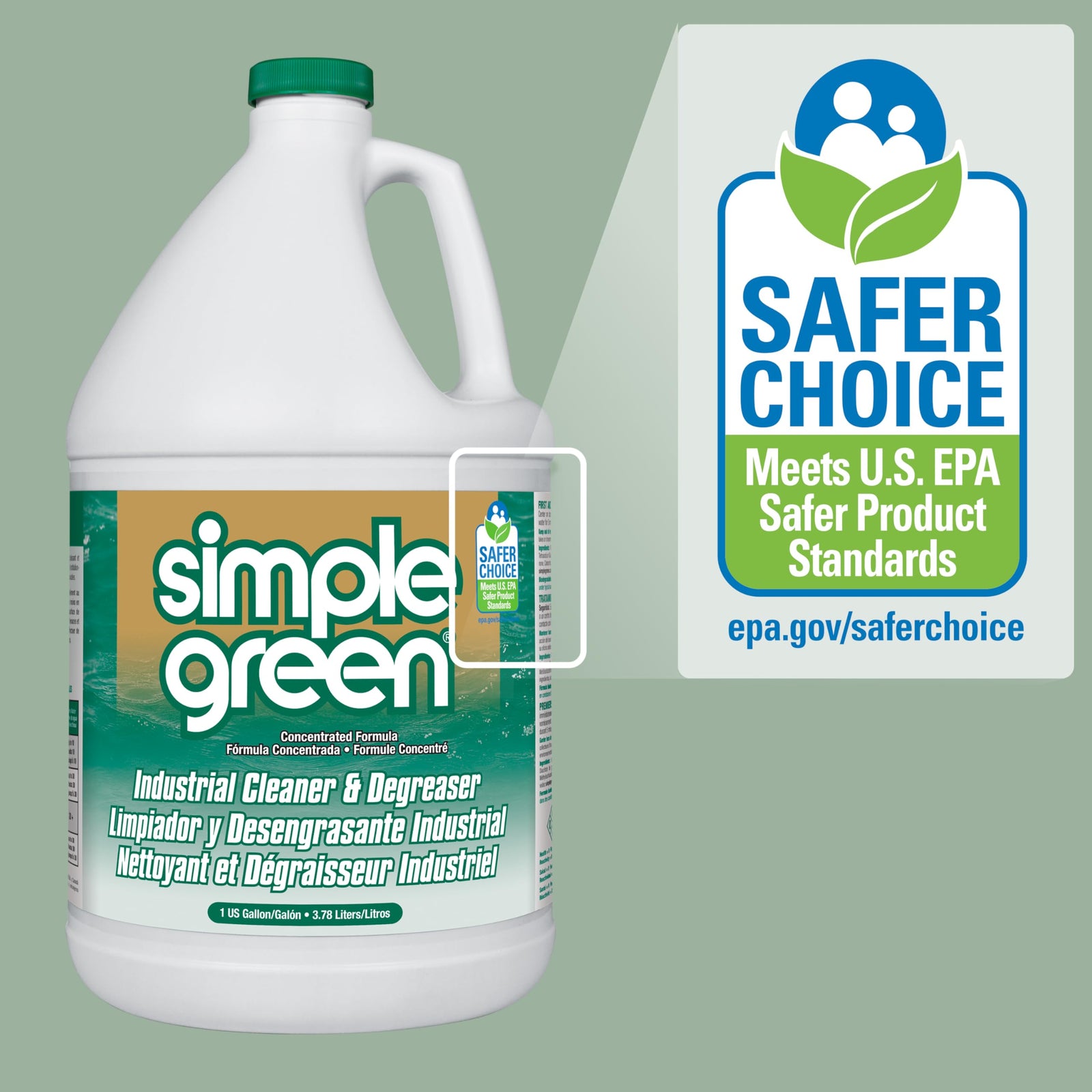 Simple Green 13005CT Industrial Cleaner and Degreaser, Concentrated, 127.8 Fl Oz, Pack of 1, White
