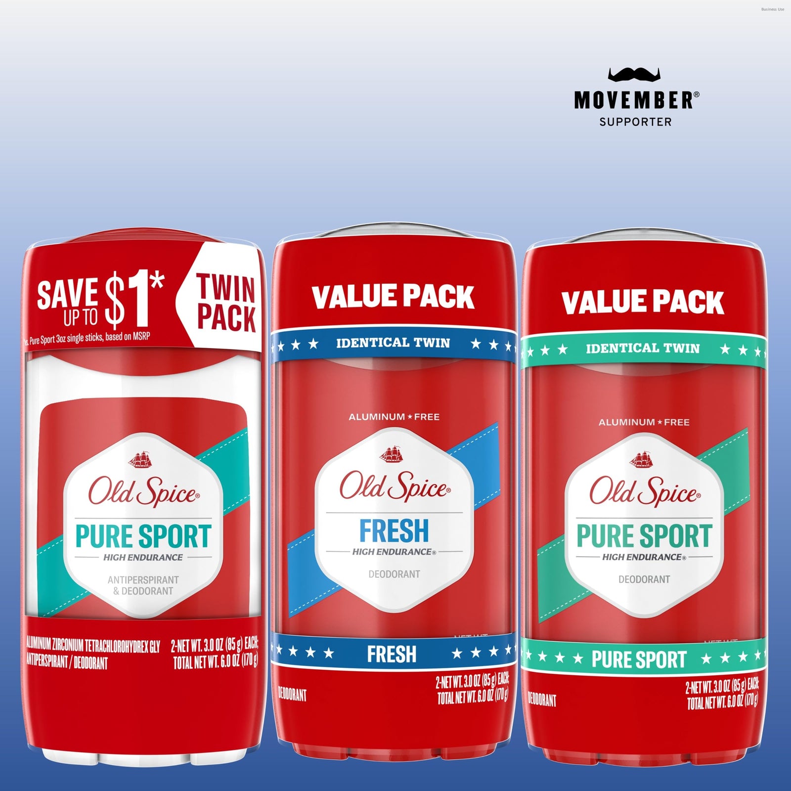 Old Spice Aluminum Free Deodorant For Men, High Endurance, 24/7 Sweat Defense & Odor Protection, 24/7 Freshness & Lasting Scent, Pure Sport Scent, 2.25 oz