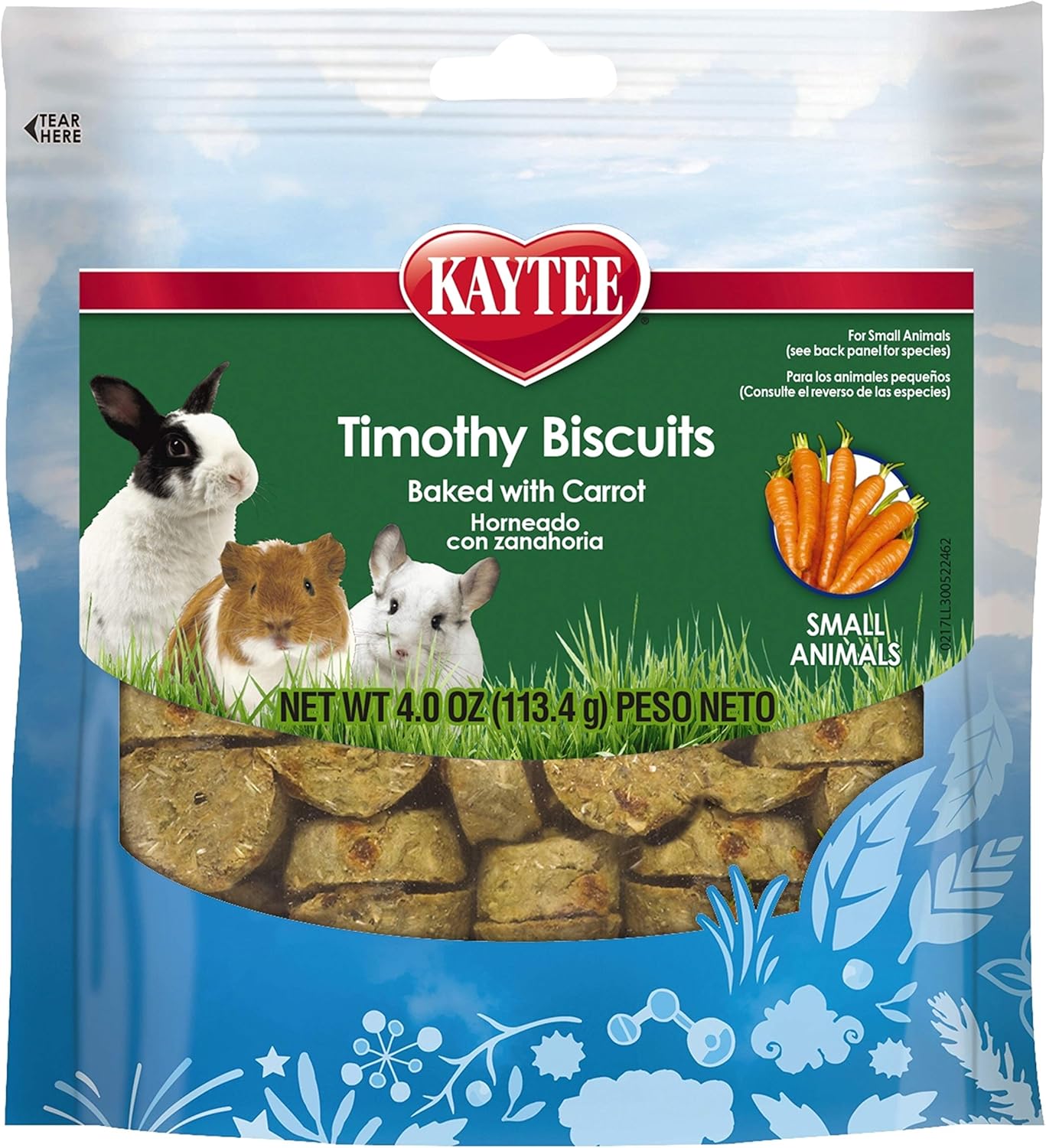 Kaytee Timothy Biscuits Baked Treat for Pet Guinea Pigs, Rabbits & Other Small Animals, Carrot, 4 oz (Pack of 2)