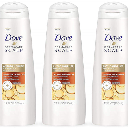 Dove Damage Therapy Derma Shampoo Dryness + Itch for Flaky Scalp with Pyrithione Zinc and Coconut Oil 12 Fl Oz