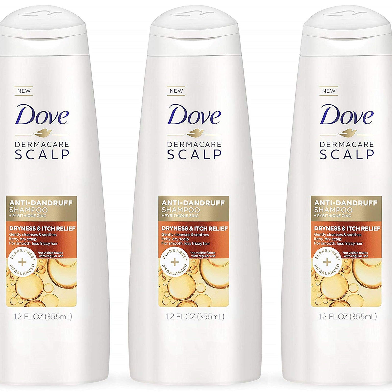 Dove Damage Therapy Derma Shampoo Dryness + Itch for Flaky Scalp with Pyrithione Zinc and Coconut Oil 12 Fl Oz