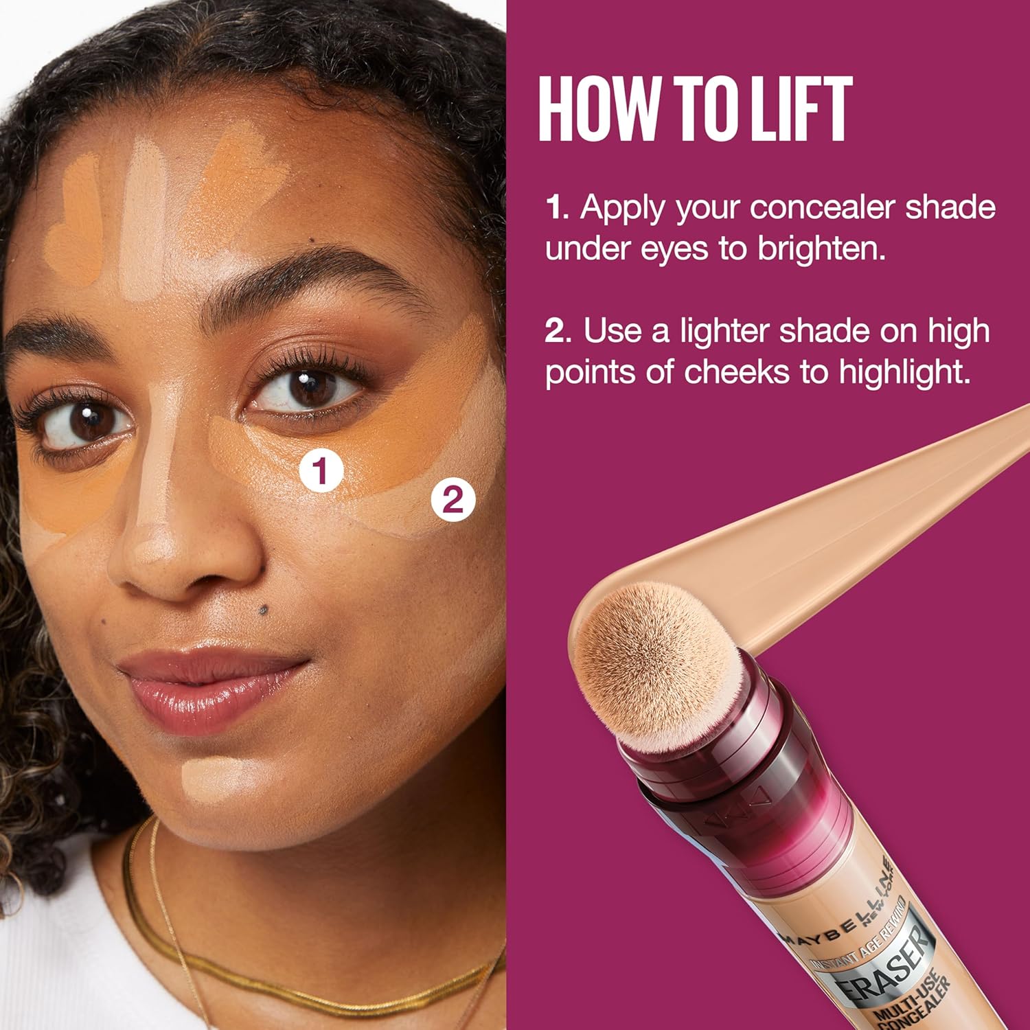 Maybelline Instant Age Rewind Eraser Dark Circles Treatment Multi-Use Concealer, 146.5, 1 Count (Packaging May Vary)