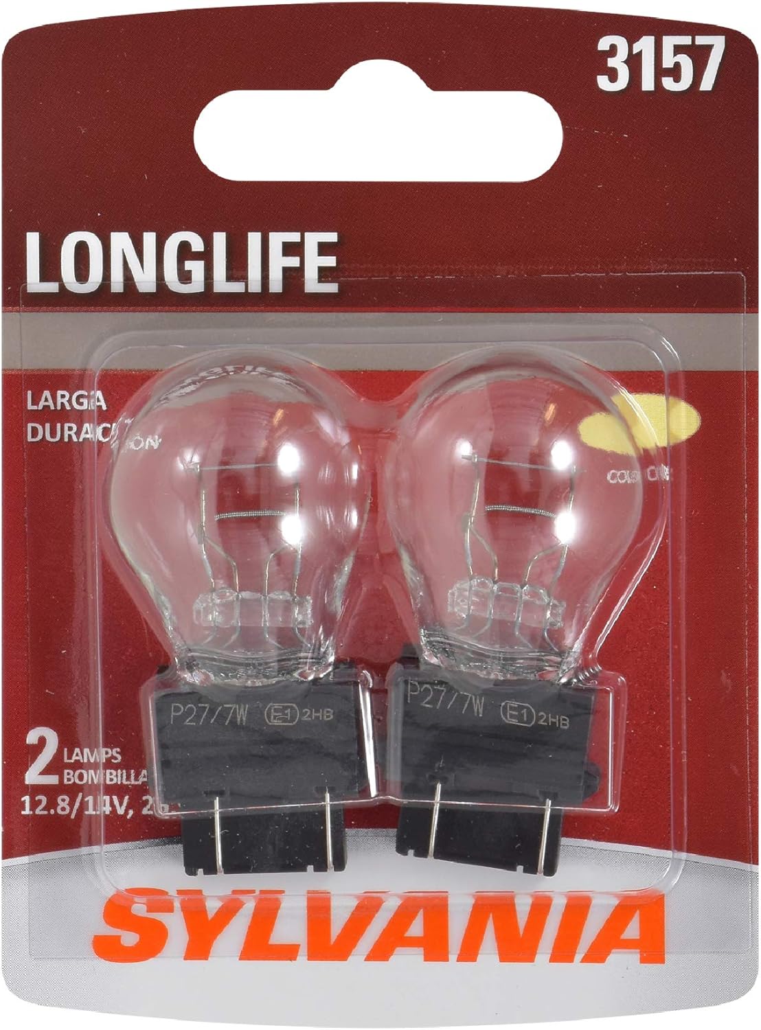 SYLVANIA 3157 Long Life Miniature Bulb, (Contains 2 Bulbs)