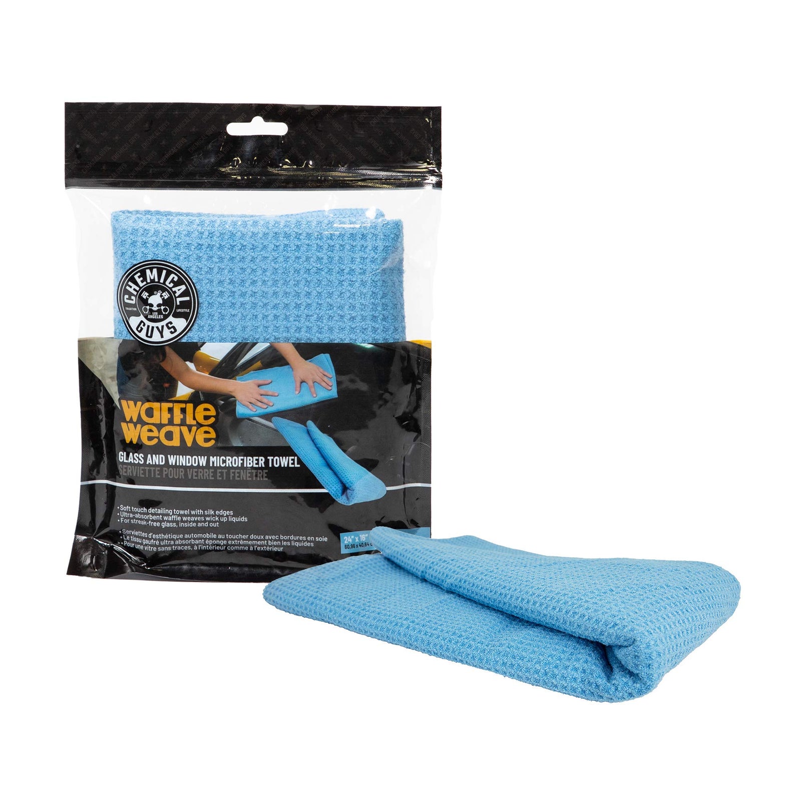 Chemical Guys Waffle Weave for Home & Auto Glass, Windows, Mirrors & More, Lavender (25 in. x 36 in.) 3-Pack