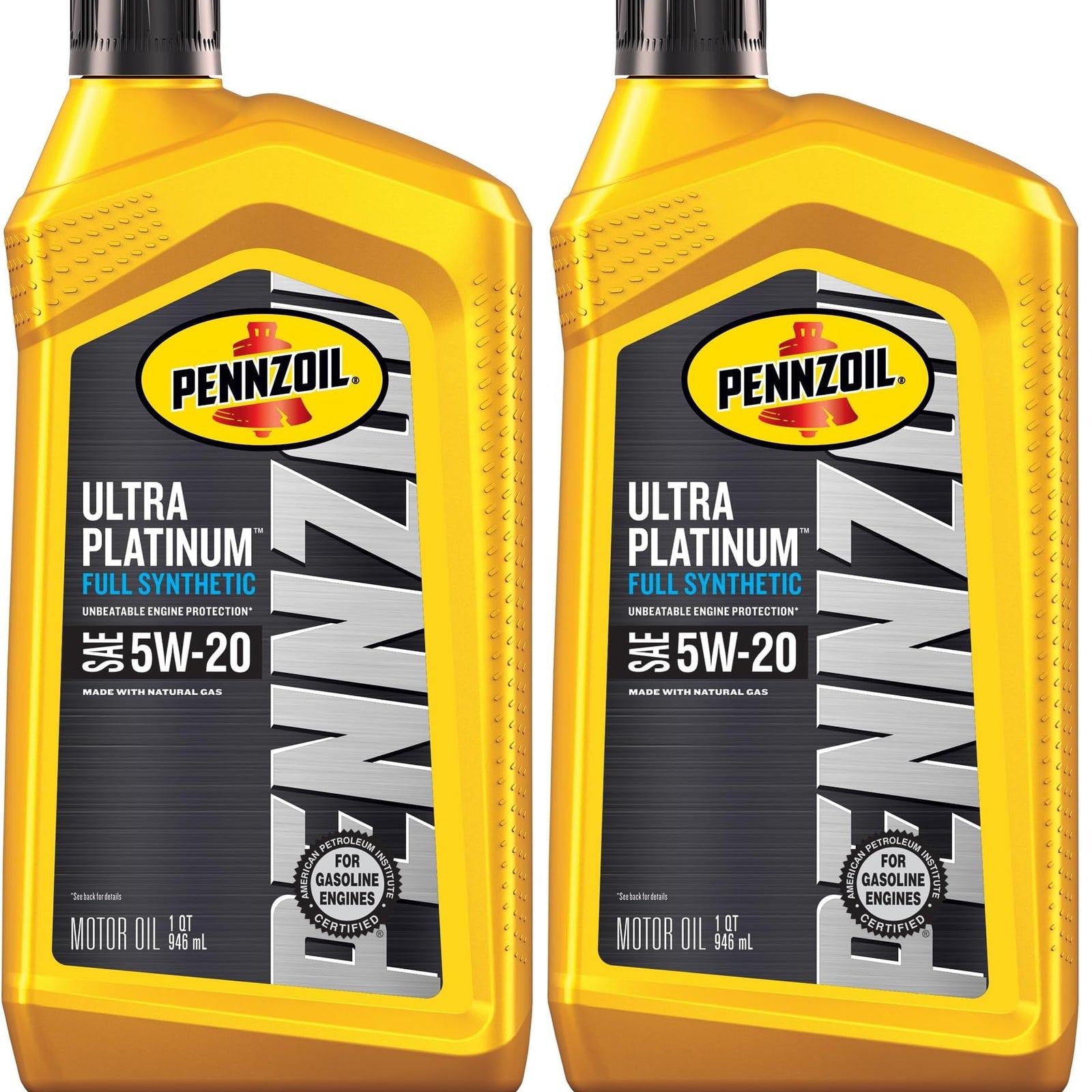 Pennzoil Ultra Platinum Full Synthetic 0W-20 Motor Oil, 1 Quart (6 Pack)
