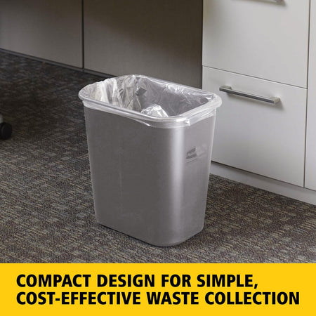 Rubbermaid Commercial Products Resin Wastebasket/Trash Can, 7-Gallon/28-Quart, Gray, Plastic, for Bedroom/Bathroom/Office, Fits Under Desk/Sink/Cabinet