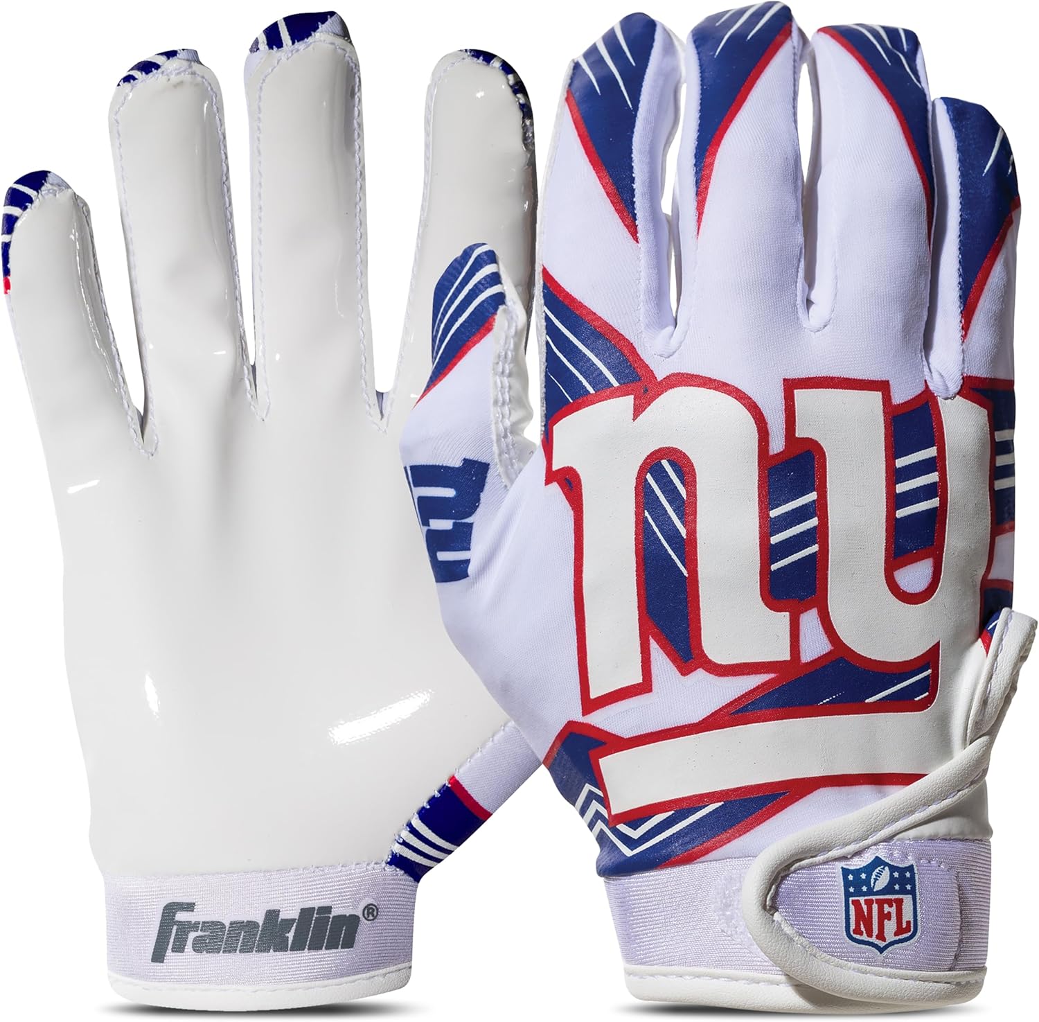 Franklin Sports Youth NFL Football Receiver Gloves - Kids Football Gloves Pair - NFL Team Logos and Silicone Palm