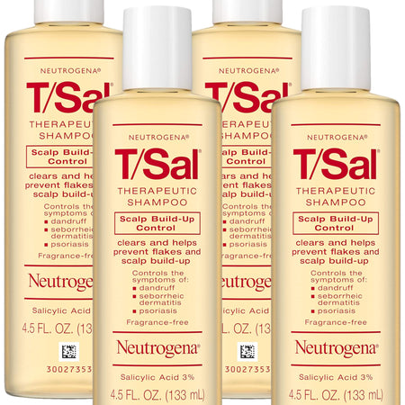 Neutrogena T/Sal Therapeutic Shampoo for Scalp Build-Up Control with Salicylic Acid, Scalp Treatment for Dandruff, Scalp Psoriasis & Seborrheic Dermatitis Relief, 4.5 fl. oz (Pack of 2)