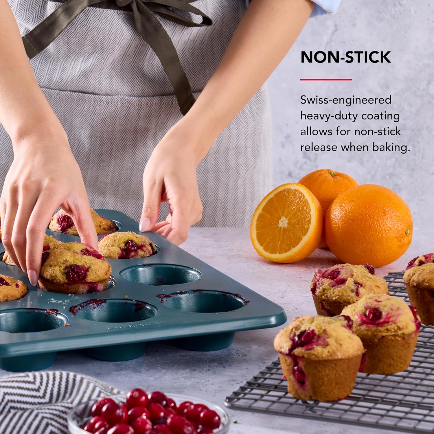 KitchenAid Non-stick Muffin Pan, 12 Cup, Evergreen