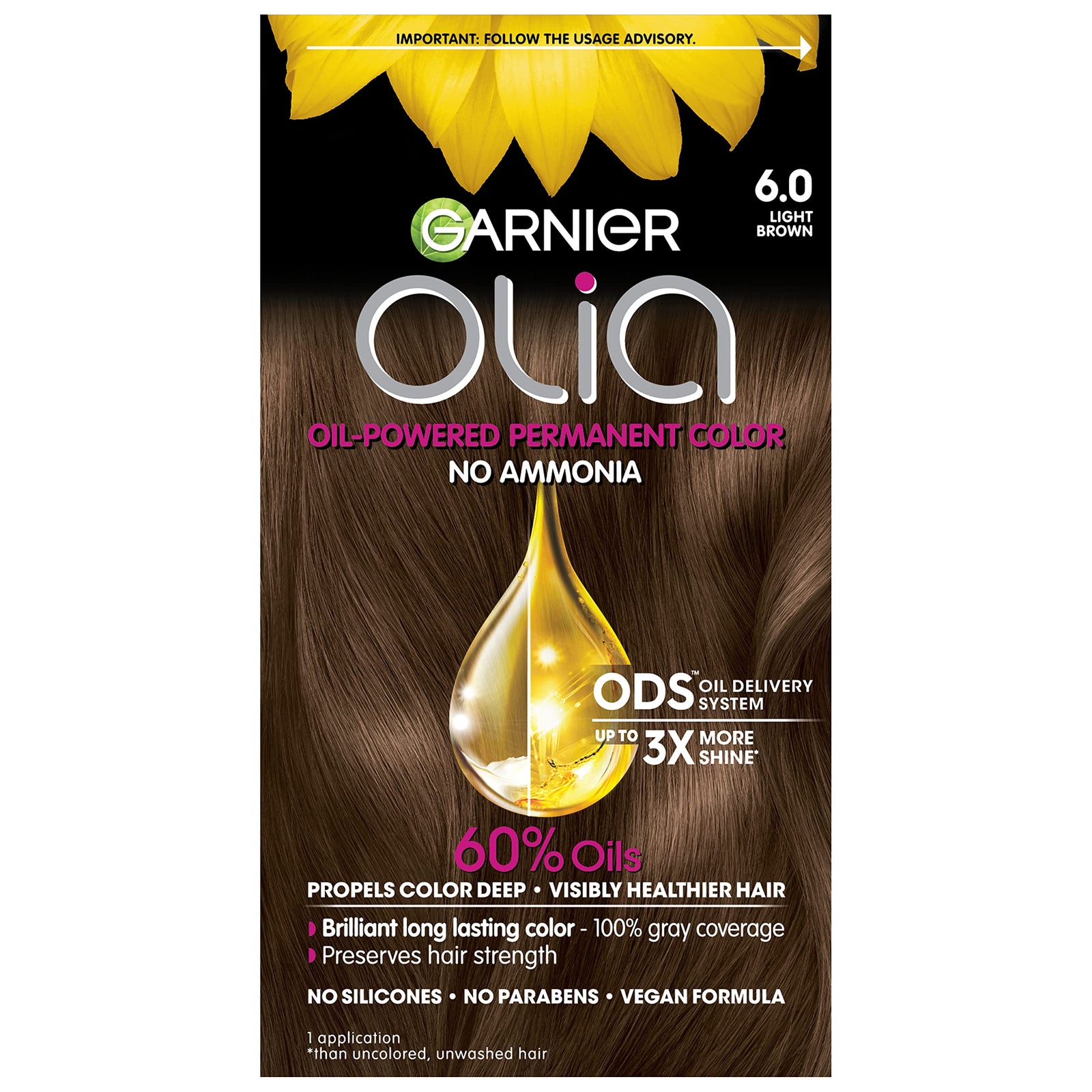 Garnier Hair Color Olia Ammonia-Free Brilliant Color Oil-Rich Permanent Hair Dye, 9 1/2.1 Lightest Ash Blonde, 1 Count (Packaging May Vary)