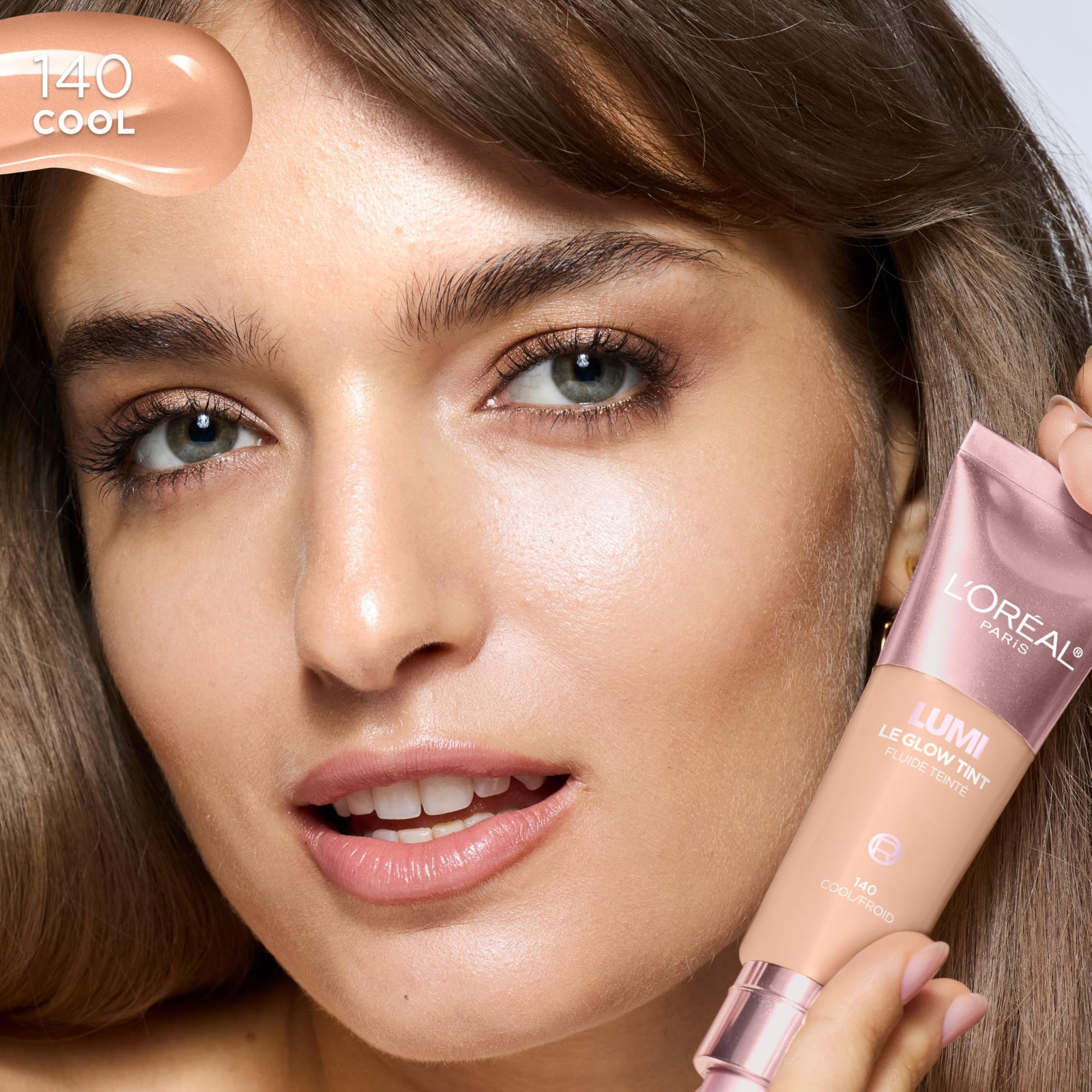 L'Oreal Paris Lumi Le Glow Skin Tint, Lightweight Water-Based Tinted Serum with Foundation-Like Coverage, Glow Illuminator, Warm 220, 0.85 Fl Oz