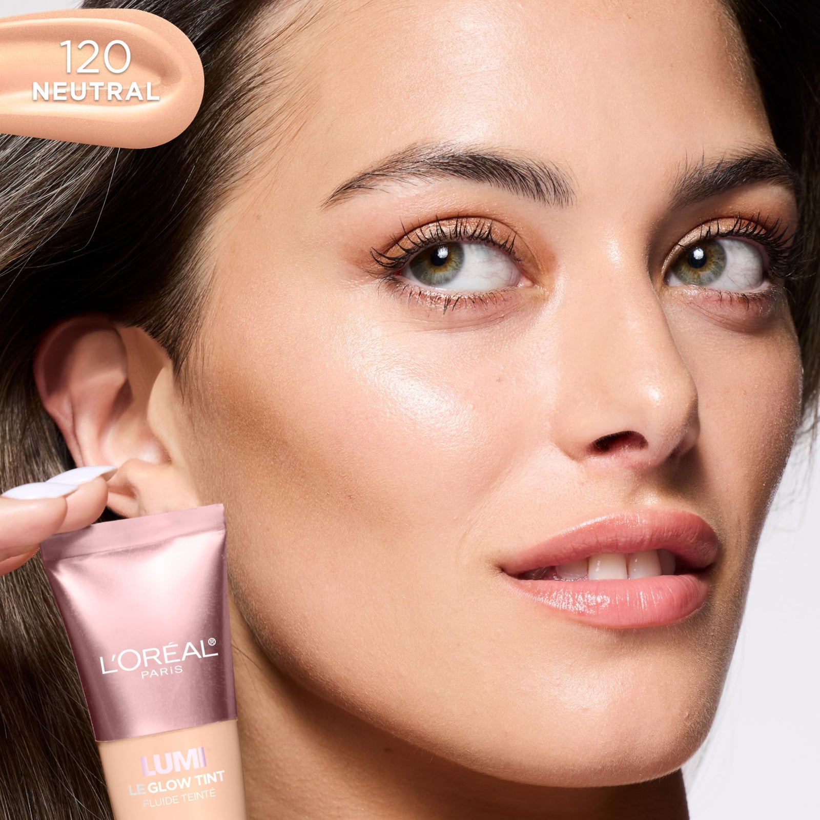 L'Oreal Paris Lumi Le Glow Skin Tint, Lightweight Water-Based Tinted Serum with Foundation-Like Coverage, Glow Illuminator, Warm 220, 0.85 Fl Oz