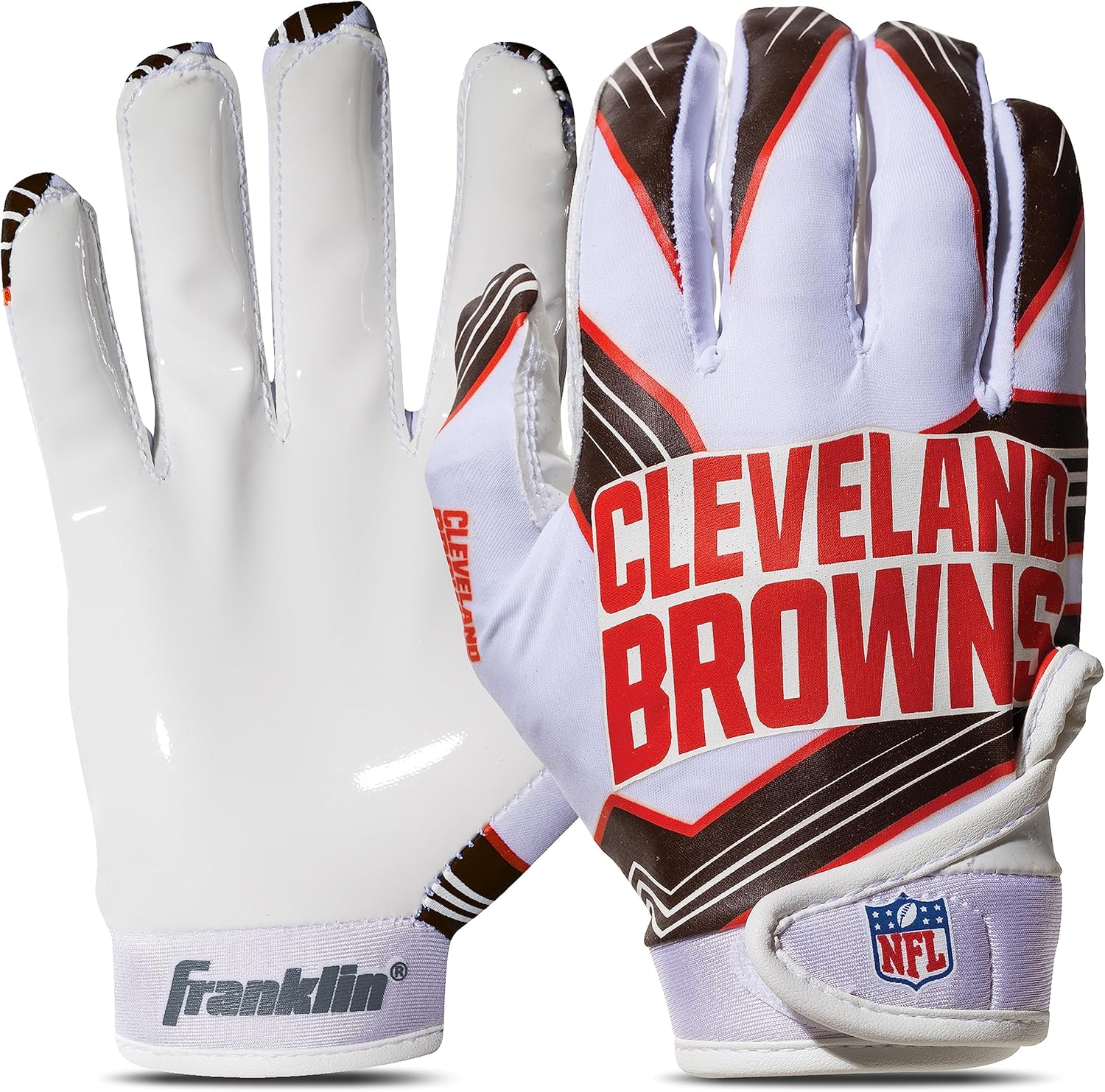 Franklin Sports Youth NFL Football Receiver Gloves - Kids Football Gloves Pair - NFL Team Logos and Silicone Palm
