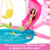 Barbie Dreamhouse, Pool Party Doll House with 75+ Pieces and 3-Story Slide, House Playset, Pet Elevator and Puppy Play Areas