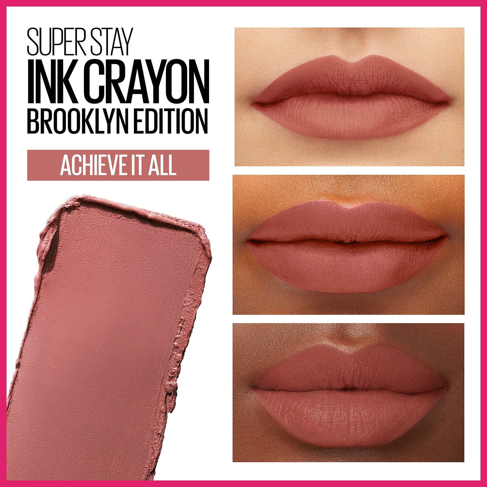 Maybelline Super Stay Ink Crayon Lipstick Makeup, Precision Tip Matte Lip Crayon with Built-in Sharpener, Longwear Up To 8Hrs, Rise To The Top, Burnt Sienna, 1 Count